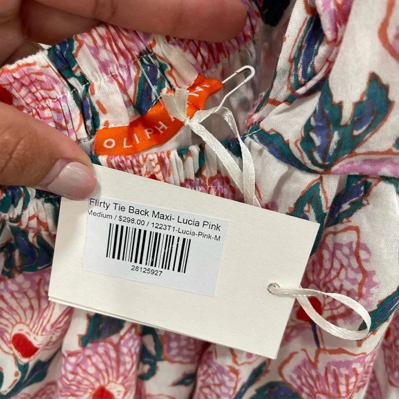 Oliphant Flirty Tie Back Maxi Lucia Pink - Picture 4 of 5